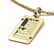 304 Stainless Steel Tarot Pendant Necklaces, Golden, 18.31~18.50 inch(46.5~47cm)(NJEW-A016-01D)