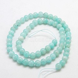 Natural Gemstone Beads Strands, Round, Amazonite, Grade A, 8mm, Hole: 1mm(G-I025-8mm-06)
