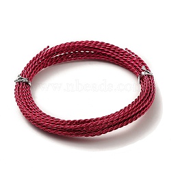Aluminum Wire, Twisted Round, Cerise, 1.6mm, about 16.40 Feet(5m)/Roll(ALUM-A004-02L)