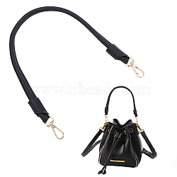 Cowhide Bag Straps, with Zinc Alloy Swivel Clasps, Black, 69.5x2.75x1.6cm(DIY-WH0185-46B)