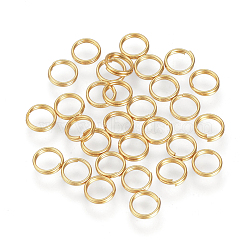 304 Stainless Steel Split Rings, Double Loops Jump Rings, Golden, 6x1.4mm, Inner Diameter: about 4.6mm, Single Wire: 0.7mm(X-STAS-Q186-01-6mm-G)