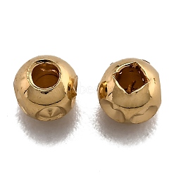Brass Beads, Long-Lasting Plated, Cube, Real 24K Gold Plated, 3.5x3.5x3.5mm, Hole: 1.2mm(KK-H759-05B-G)