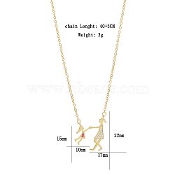 Brass Micro Pave Zircon Necklaces for Mother and Child(JH8843)