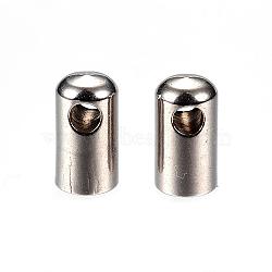 Tarnish Resistant 304 Stainless Steel Cord Ends, End Caps, Stainless Steel Color, 11x6mm, Hole: 2.5mm, Inner Diameter: 5mm(STAS-D448-102P)