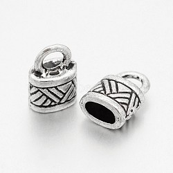 Tibetan Style Alloy Cord End, Cadmium Free & Lead Free, Antique Silver, 10x6x4mm, Hole: 3mm, Inner Diameter: 3x4mm, about 1980pcs/1000g(TIBE-O006-239)