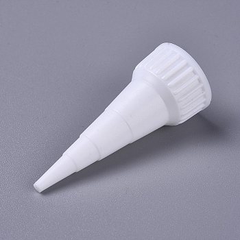 Plastic Glue Bottle Tip Caps, for Plastic Squeeze Bottles, White, 48x19mm, Inner Diameter: 15mm