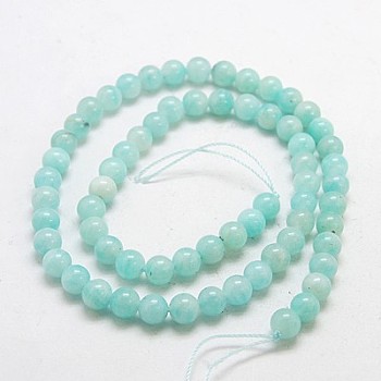 Natural Gemstone Beads Strands, Round, Amazonite, Grade A, 8mm, Hole: 1mm