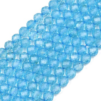 Natural Topaz Crystal Beads Strands, Round, Faceted, Grade AAA, 6mm, Hole: 0.8mm, about 62pcs/strand, 14.88''(37.8cm)