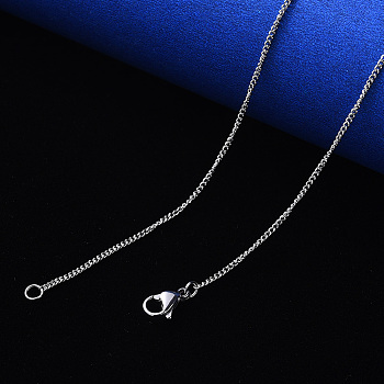 Non-Tarnish 304 Stainless Steel Curb Chain Necklace, with Lobster Claw Clasp, Stainless Steel Color, Link: 3x2x0.6mm, 19.68 inch(50cm)