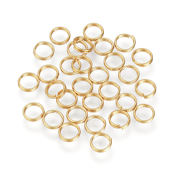 304 Stainless Steel Split Rings, Double Loops Jump Rings, Golden, 6x1.4mm, Inner Diameter: about 4.6mm, Single Wire: 0.7mm