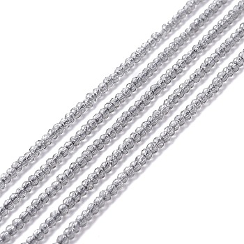 Transparent Glass Beads Strands, Faceted, Round, Gray, 2mm, Hole: 0.6mm, about 182~201pcs/strand, 14.57~15.24 inch((37~38.7cm)