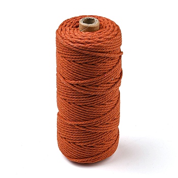 Cotton String Threads for Crafts Knitting Making, Salmon, 3mm, about 109.36 Yards(100m)/Roll
