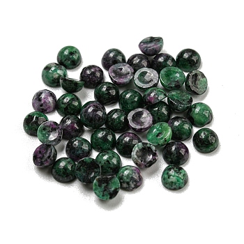 Natural Ruby in Zoisite Cabochons, Half Round, 4x2~2.5mm