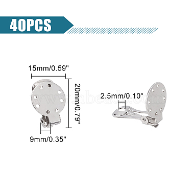 unicraftale 40個 304 ステンレススチール クリップオン イヤリング セッティング(STAS-UN0044-03)-3