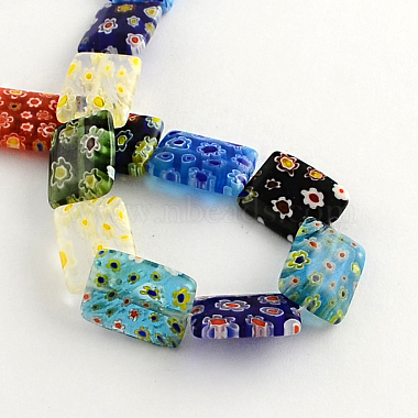 Rectangle Handmade Millefiori Glass Beads(LK-R004-59)-2