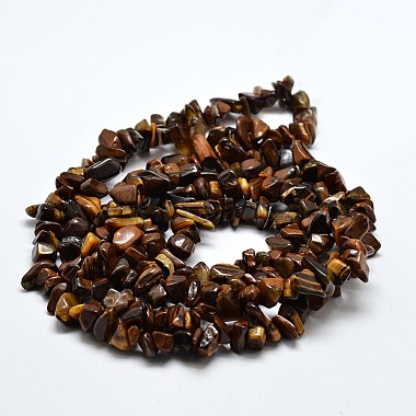 Chip Natural Tiger Eye Beads Strands(G-N0134-09)-2