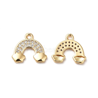 Real 18K Gold Plated Clear Rainbow Brass+Cubic Zirconia Charms