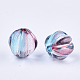 Two Tone Transparent Spray Painted Acrylic Corrugated Beads(X-ACRP-T005-52A)-2