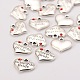 Wedding Theme Antique Silver Tone Tibetan Style Alloy Heart with Father of the Bride Rhinestone Charms(X-TIBEP-N005-19B)-2