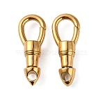 304 Stainless Steel Lobster Claw Clasps, Teardrop, Golden, 26x10x6mm, Hole: 3mm(STAS-WH0044-19G)