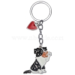 Animal Theme Alloy Keychain,  Dog, Sandy Brown, 10.2cm, Dog: 39x37x2mm(KEYC-SZC0007-01L)