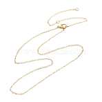 Ion Plating(IP) 304 Stainless Steel Cable Chain Necklaces, Golden, 18.11 inch(46cm), 1.2mm, Ring: 3.5mm(PH-NJEW-E122-11G)