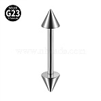 G23 Stainless Steel Piercing Nipple Rings, Stainless Steel Color, 14x4mm, Pin: 1.6mm(WG59E6A-06)
