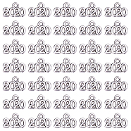 Tibetan Style Zinc Alloy Charms, Number, Antique Silver, 14.3x9.5x1.5mm, Hole: 1.6mm, 150pcs/box(PALLOY-SC0002-14AS)