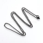 Electrophoresis Brass Cable Chains Necklace Making, Black, 23.6 inch(60cm)(MAK-R019-01)