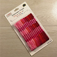 12 Skeins 12 Colors 6-Ply Polycotton(Polyester Cotton) Embroidery Floss, Cross Stitch Threads, Gradient Color, Red, 0.8mm, 8m(8.74 Yards)/skein(PW22063000220)