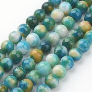 Jade Beads Strands, Natural White Jade, Dyed, Round, Colorful, 8mm, Hole: 1mm, about 51pcs/strand, 15.7 inch(G-D264-8mm-XH05)