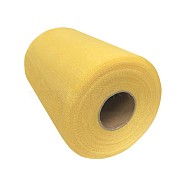Deco Mesh Ribbons, Tulle Fabric, Tulle Roll Spool Fabric For Skirt Making, Pale Goldenrod, 6 inch(15cm), about 100yards/roll(91.44m/roll)(OCOR-P010-D-C44)