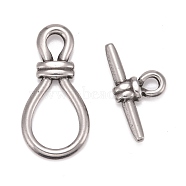 304 Stainless Steel Toggle Clasps, Bulb, Stainless Steel Color, Bar: 13.5x26x4.5mm, Hole: 3mm, Bulb: 34x17x4mm, hole: 4.5x6mm, 17x12mm.(STAS-K216-02P)