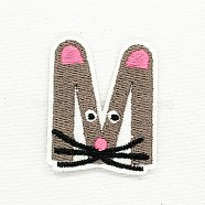 Computerized Embroidery Cloth Iron on/Sew on Patches, Costume Accessories, Appliques, Letter, Camel, Letter.M, 42x33mm(DIY-K012-01-M)
