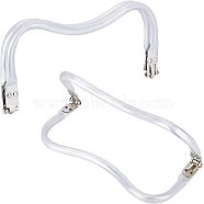 2Pcs Aluminum & Iron Purse Frames, for Purse Makings, Platinum, 9.2x22.4x2cm(DIY-CA0003-25)