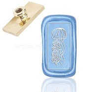 Wax Seal Brass Stamp Head, for Wax Seal Stamp, Rectangle, Animal Pattern, 4.5x2.3x1.45cm(AJEW-WH0215-004)