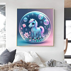 DIY Twelve Chinese Zodiac Pattern 5D Diamond Painting Kits, Horse, 300x300mm(PW-WG84579-07)