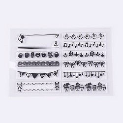 Silicone Stamps, for DIY Scrapbooking, Photo Album Decorative, Cards Making, Clear, 14~17x66~68mm(DIY-L010-Y05)