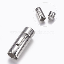 304 Stainless Steel Bayonet Clasps, Stainless Steel Color, 32x12mm, Hole: 10mm(STAS-O114-031P-C)