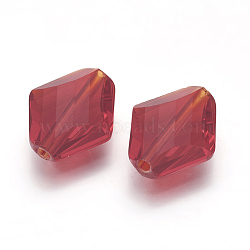 K9 Glass, Imitation Austrian Crystal Beads, Grade AAA, Faceted, Rhombus, FireBrick, 14~14.5x12x5~7mm, Hole: 0.9~1mm(SWAR-F080-12x14mm-05)