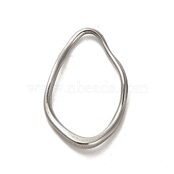 304 Stainless Steel Linking Rings, Twisted Teardrop, Stainless Steel Color, 46x29.5x3.5mm, Inner Diameter: 40.2x23.5mm(STAS-Q316-04C-P)