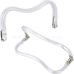 2Pcs Aluminum & Iron Purse Frames, for Purse Makings, Platinum, 9.2x22.4x2cm(DIY-CA0003-25)