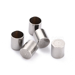 304 Stainless Steel Cord Ends, End Caps, Column, Stainless Steel Color, 5x4.5mm, Inner Diameter: 4mm(STAS-H153-09P)