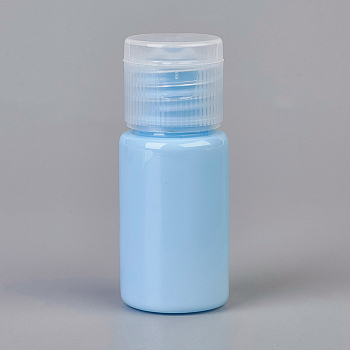 Macaron Color Empty Flip Cap Plastic Bottle Container, For Travel Liquid Cosmetic Sample Bottles, Sky Blue, 5.7x2.3cm, Capacity: 10ml