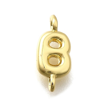 Brass Connector Charms, Lead Free & Cadmium Free, Long-Lasting Plated, Rack Plating, Real 18K Gold Plated, Letter B, 13x5.5x2.5mm, Hole: 1.2mm