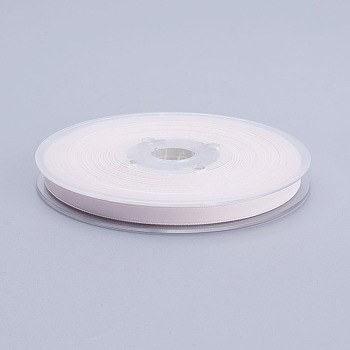 Double Face Matte Satin Ribbon, Polyester Satin Ribbon, Floral White, (1/4 inch)6mm, 100yards/roll(91.44m/roll)