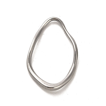 304 Stainless Steel Linking Rings, Twisted Teardrop, Stainless Steel Color, 46x29.5x3.5mm, Inner Diameter: 40.2x23.5mm