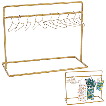 Iron Doll Clothes Hangers and Doll Clothes Storage Rack, Golden, 25x42x3mm, 1bag