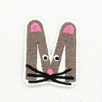 Computerized Embroidery Cloth Iron on/Sew on Patches, Costume Accessories, Appliques, Letter, Camel, Letter.M, 42x33mm