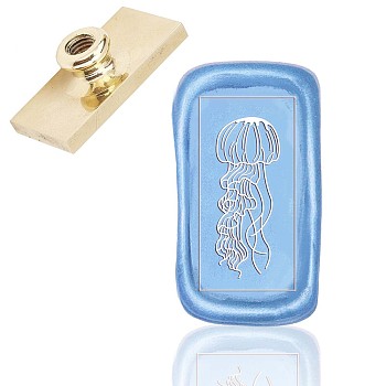 Wax Seal Brass Stamp Head, for Wax Seal Stamp, Rectangle, Animal Pattern, 4.5x2.3x1.45cm